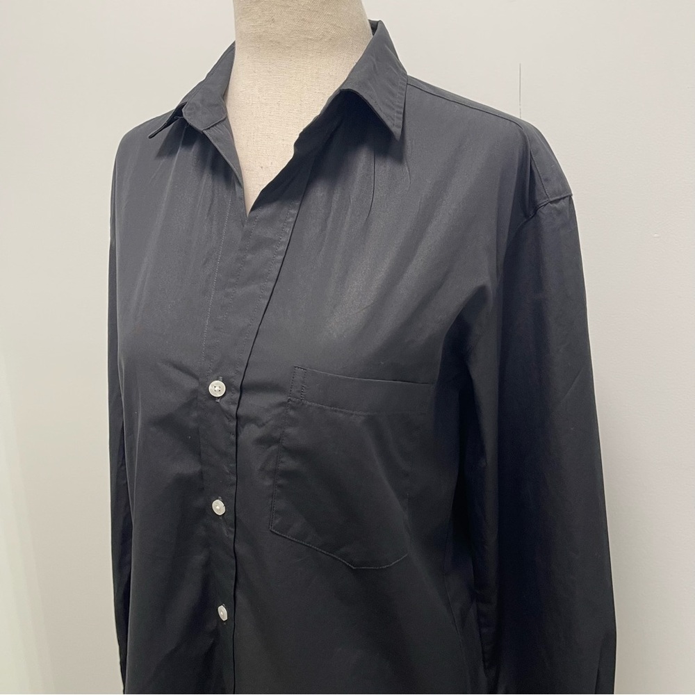 Frank & Eileen Joedy Boyfriend Button Front Black Shirt Size X-Small - Picture 4 of 13